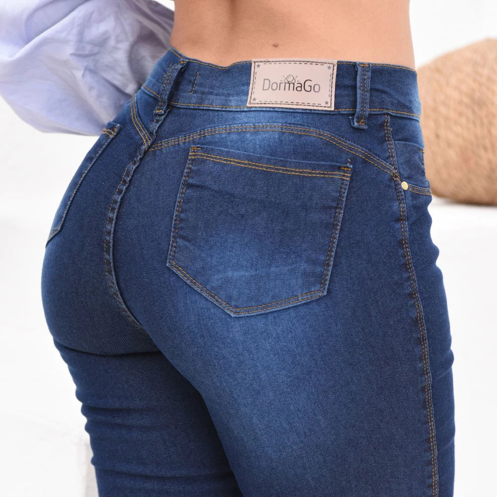 Calça Jeans Flare Feminina  Cintura Alta Levanta Bumbum com Lycra