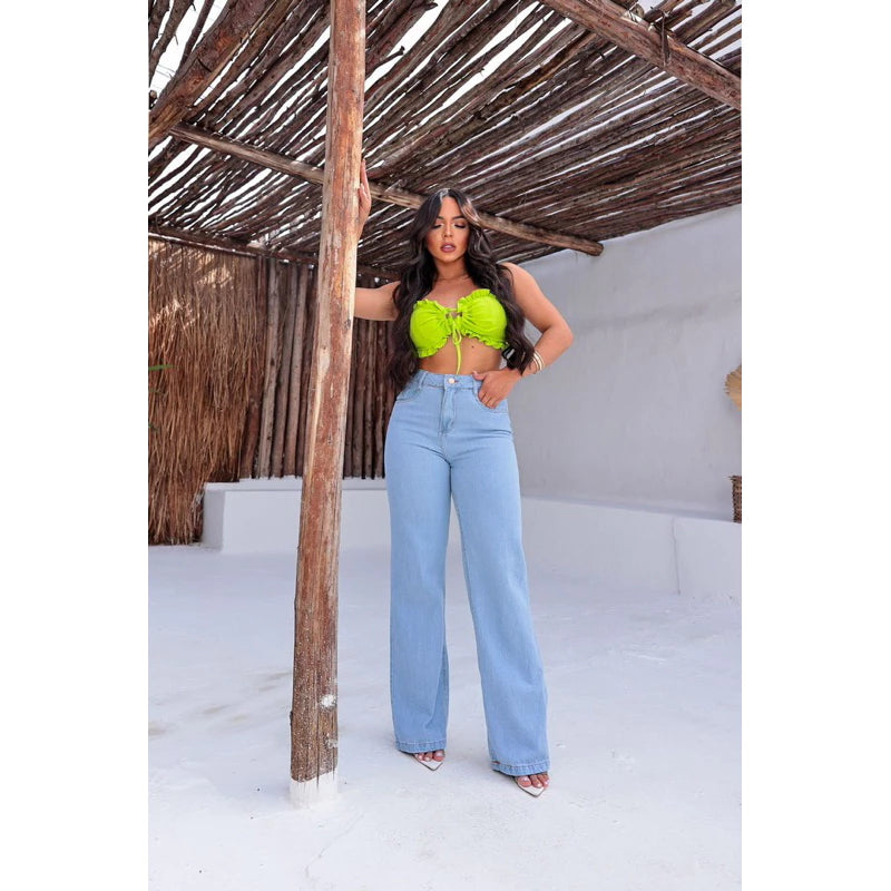 Calça Jeans Feminina  Wide Leg