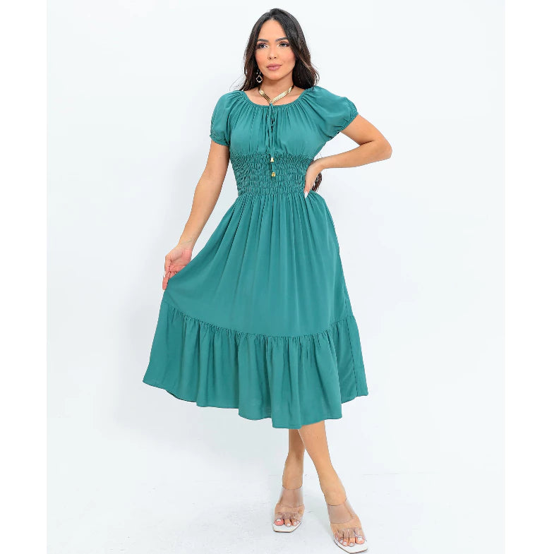 Vestido Longo Feminino Ciganinha em Viscolinho - Tendência da Moda Evangélica, Elegante e Confortável