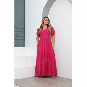 Vestido Longo Feminino Três Maria Impecável de Malha Colorida