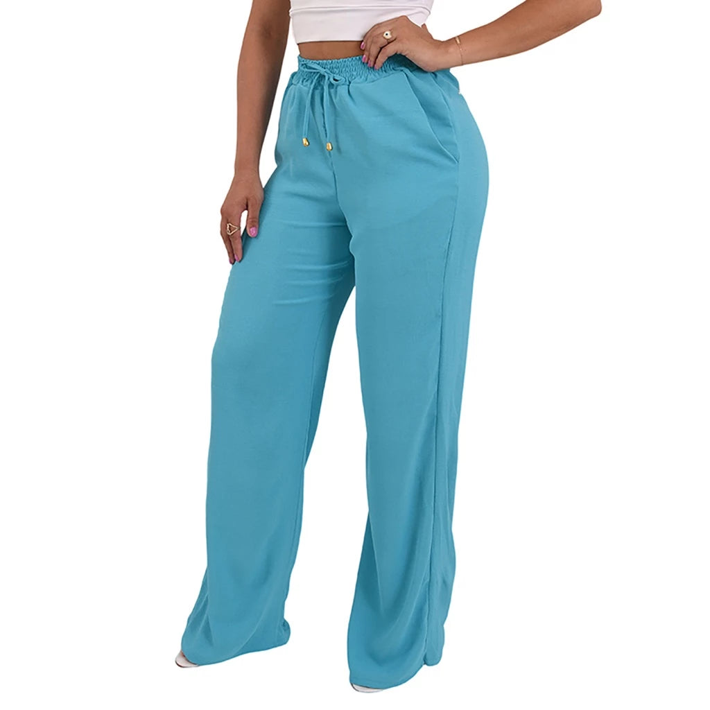 Calça Pantalona Feminina Cintura Alta Super Tendência Envio Imediato